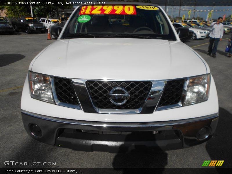 Avalanche White / Beige 2008 Nissan Frontier SE Crew Cab