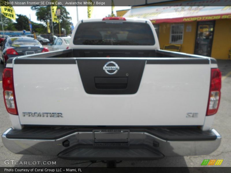Avalanche White / Beige 2008 Nissan Frontier SE Crew Cab