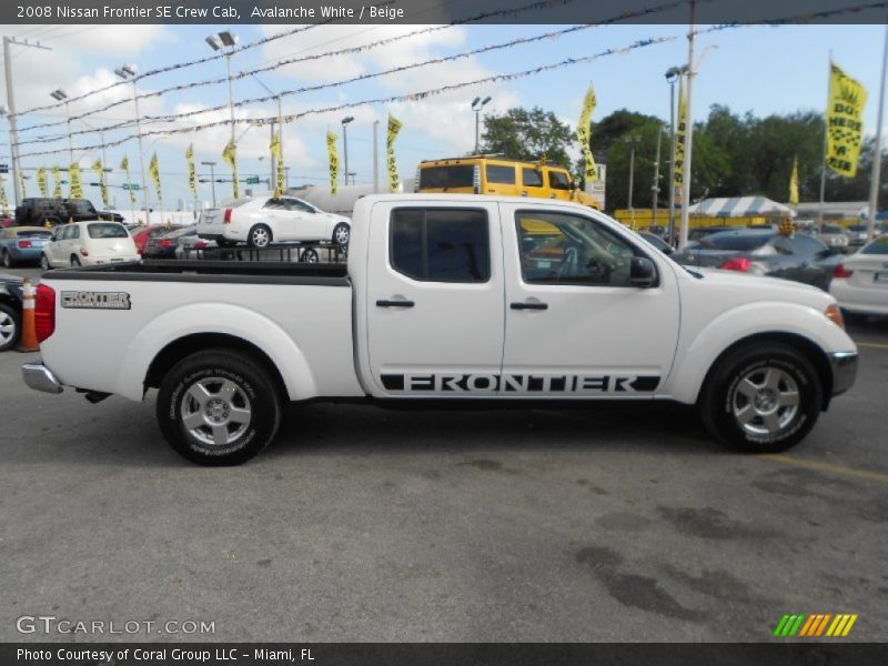 Avalanche White / Beige 2008 Nissan Frontier SE Crew Cab