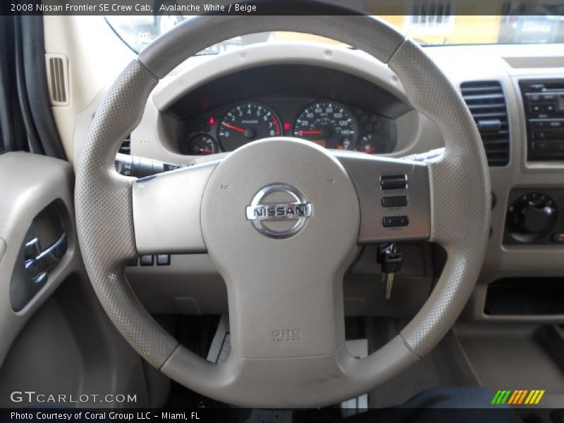 Avalanche White / Beige 2008 Nissan Frontier SE Crew Cab