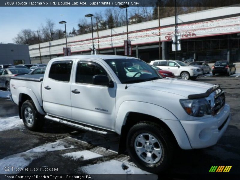 Super White / Graphite Gray 2009 Toyota Tacoma V6 TRD Double Cab 4x4