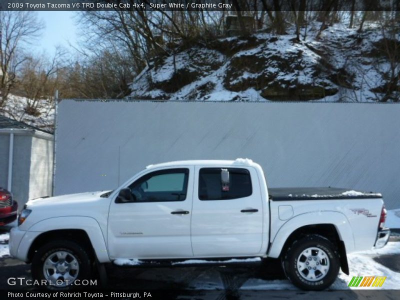 Super White / Graphite Gray 2009 Toyota Tacoma V6 TRD Double Cab 4x4