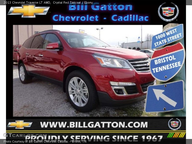 Crystal Red Tintcoat / Ebony 2013 Chevrolet Traverse LT AWD