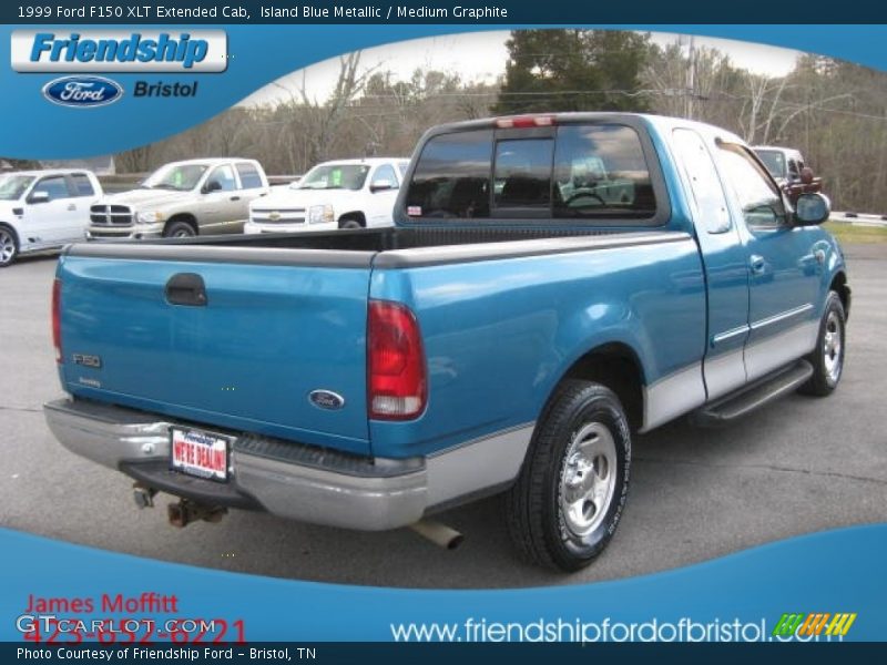 Island Blue Metallic / Medium Graphite 1999 Ford F150 XLT Extended Cab