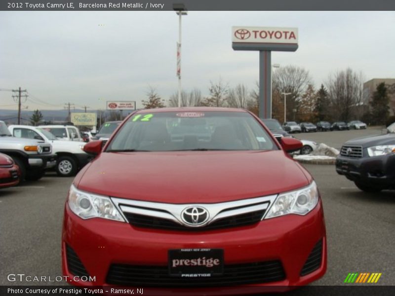 Barcelona Red Metallic / Ivory 2012 Toyota Camry LE