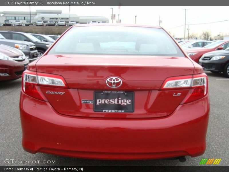 Barcelona Red Metallic / Ivory 2012 Toyota Camry LE