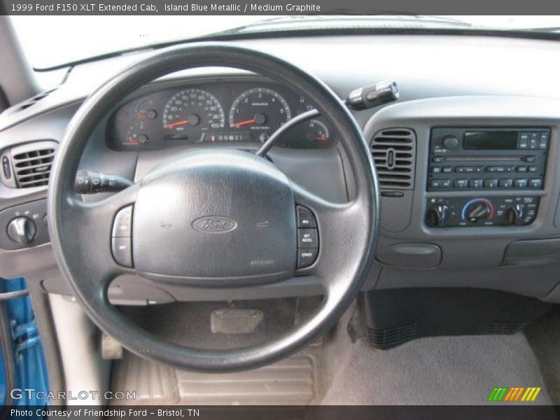 Island Blue Metallic / Medium Graphite 1999 Ford F150 XLT Extended Cab