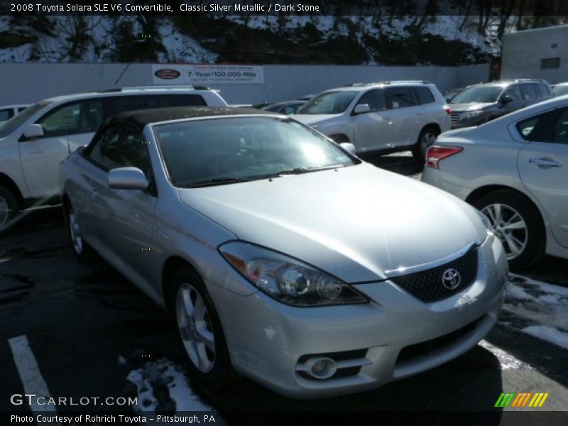 Classic Silver Metallic / Dark Stone 2008 Toyota Solara SLE V6 Convertible