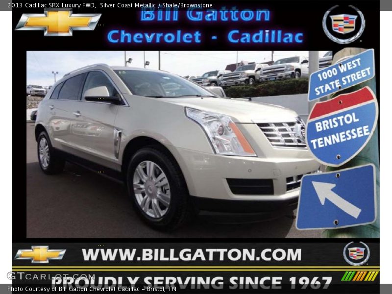 Silver Coast Metallic / Shale/Brownstone 2013 Cadillac SRX Luxury FWD