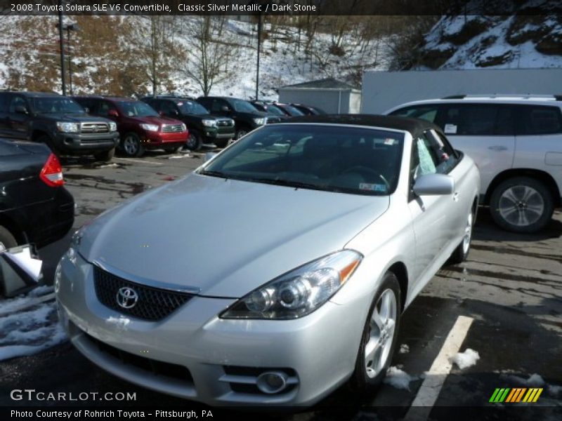 Classic Silver Metallic / Dark Stone 2008 Toyota Solara SLE V6 Convertible