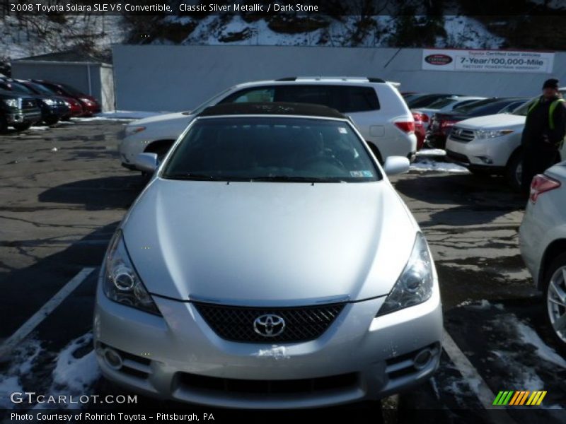 Classic Silver Metallic / Dark Stone 2008 Toyota Solara SLE V6 Convertible