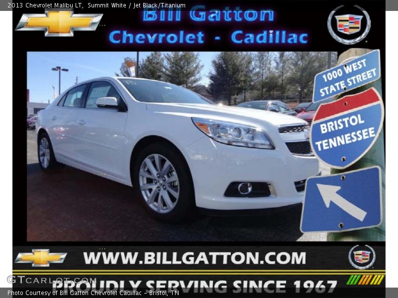 Summit White / Jet Black/Titanium 2013 Chevrolet Malibu LT