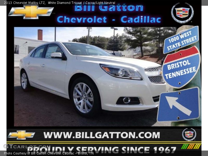 White Diamond Tricoat / Cocoa/Light Neutral 2013 Chevrolet Malibu LTZ
