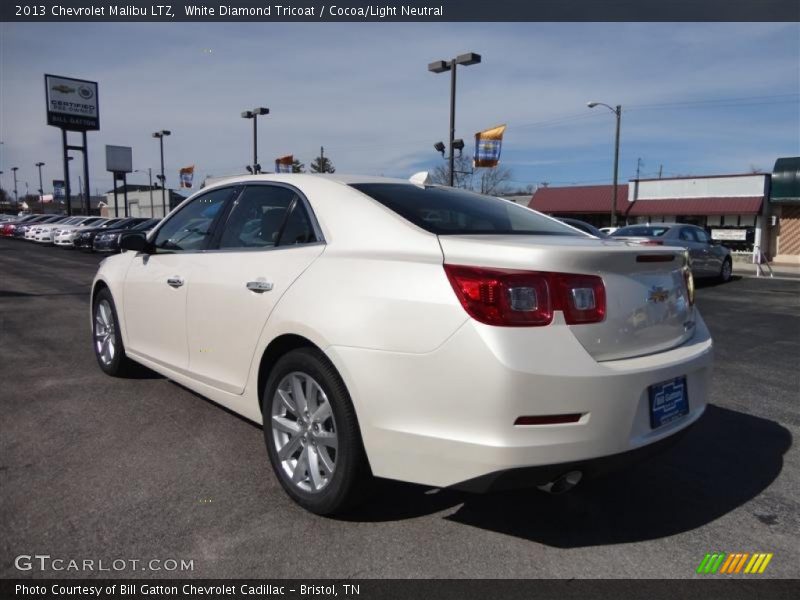 White Diamond Tricoat / Cocoa/Light Neutral 2013 Chevrolet Malibu LTZ