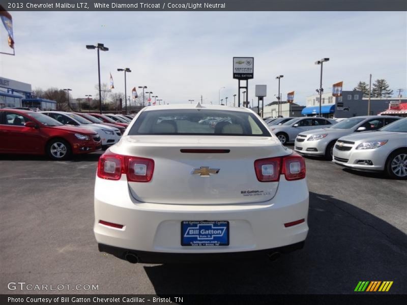 White Diamond Tricoat / Cocoa/Light Neutral 2013 Chevrolet Malibu LTZ