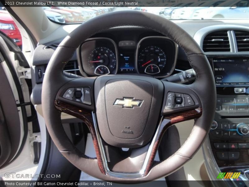 White Diamond Tricoat / Cocoa/Light Neutral 2013 Chevrolet Malibu LTZ
