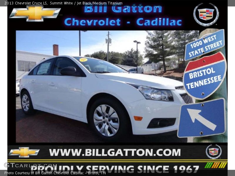 Summit White / Jet Black/Medium Titanium 2013 Chevrolet Cruze LS