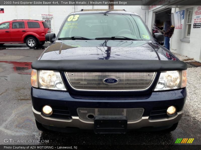 True Blue Metallic / Medium Parchment Beige 2003 Ford Explorer Eddie Bauer 4x4