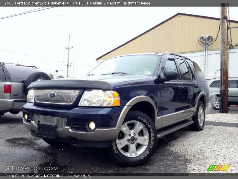 True Blue Metallic / Medium Parchment Beige 2003 Ford Explorer Eddie Bauer 4x4