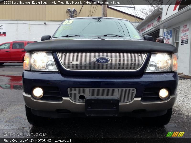 True Blue Metallic / Medium Parchment Beige 2003 Ford Explorer Eddie Bauer 4x4