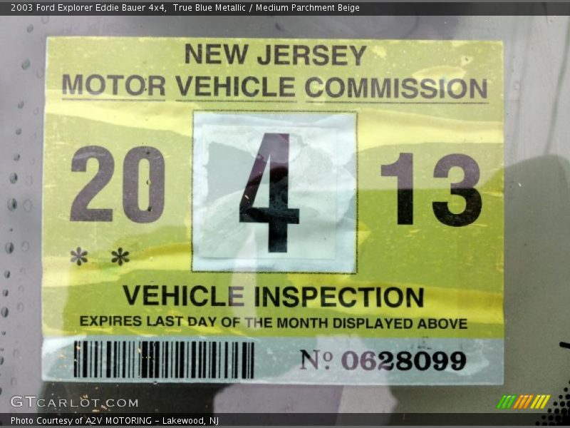 True Blue Metallic / Medium Parchment Beige 2003 Ford Explorer Eddie Bauer 4x4