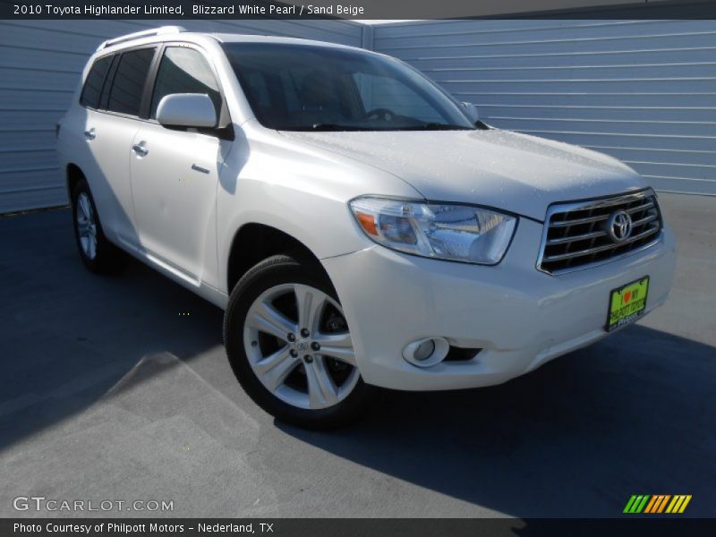 Blizzard White Pearl / Sand Beige 2010 Toyota Highlander Limited