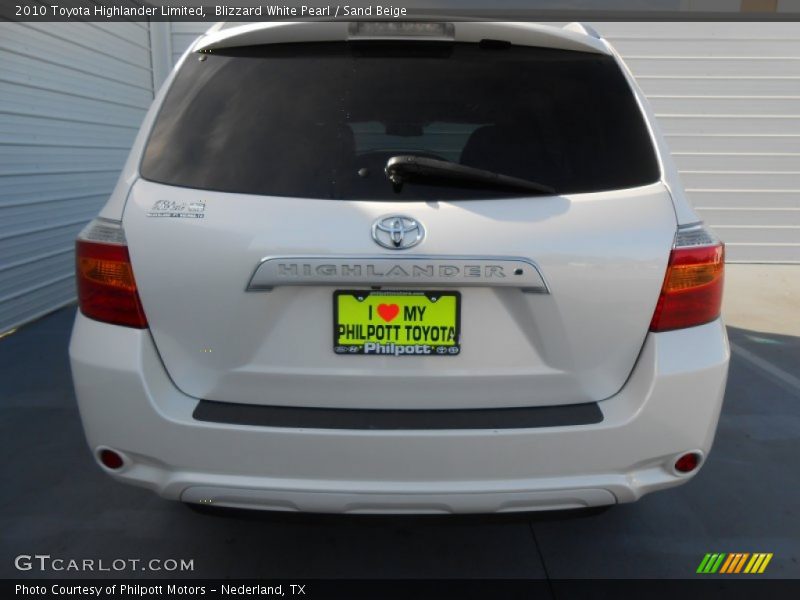 Blizzard White Pearl / Sand Beige 2010 Toyota Highlander Limited