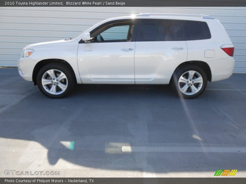 Blizzard White Pearl / Sand Beige 2010 Toyota Highlander Limited