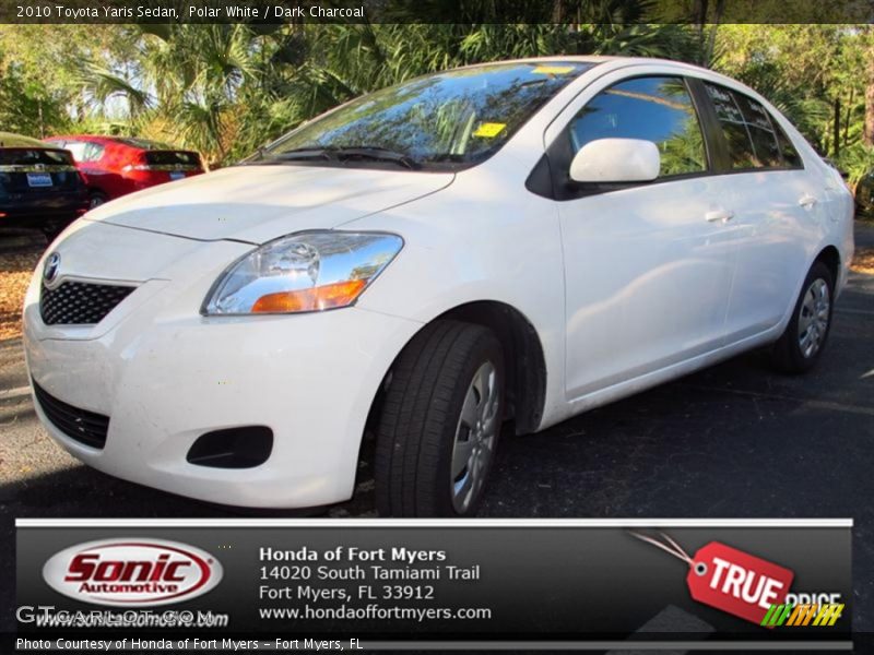 Polar White / Dark Charcoal 2010 Toyota Yaris Sedan