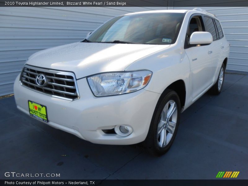 Blizzard White Pearl / Sand Beige 2010 Toyota Highlander Limited