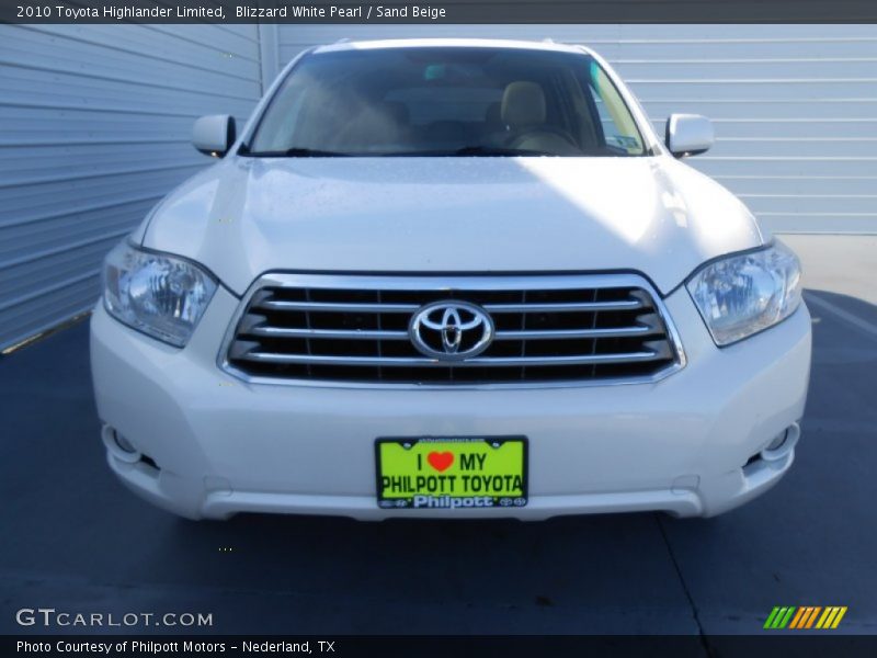 Blizzard White Pearl / Sand Beige 2010 Toyota Highlander Limited