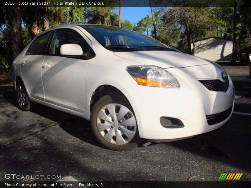 Polar White / Dark Charcoal 2010 Toyota Yaris Sedan