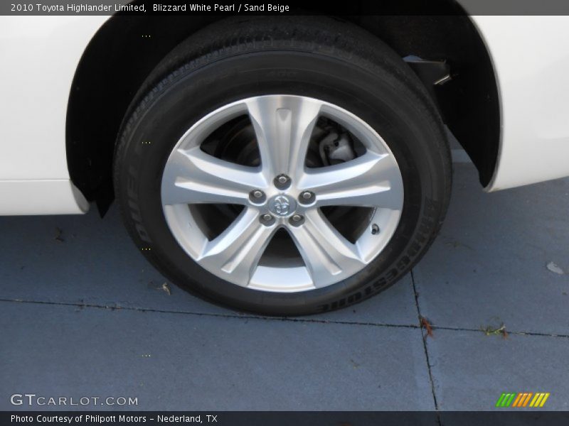 Blizzard White Pearl / Sand Beige 2010 Toyota Highlander Limited