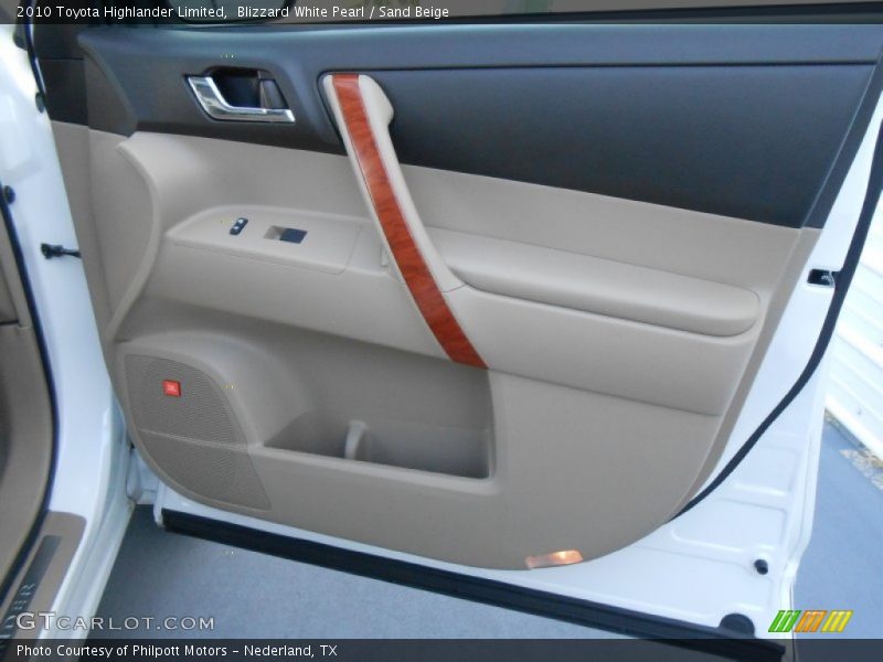 Blizzard White Pearl / Sand Beige 2010 Toyota Highlander Limited