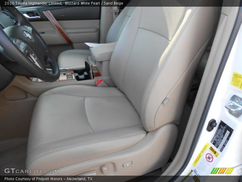 Blizzard White Pearl / Sand Beige 2010 Toyota Highlander Limited