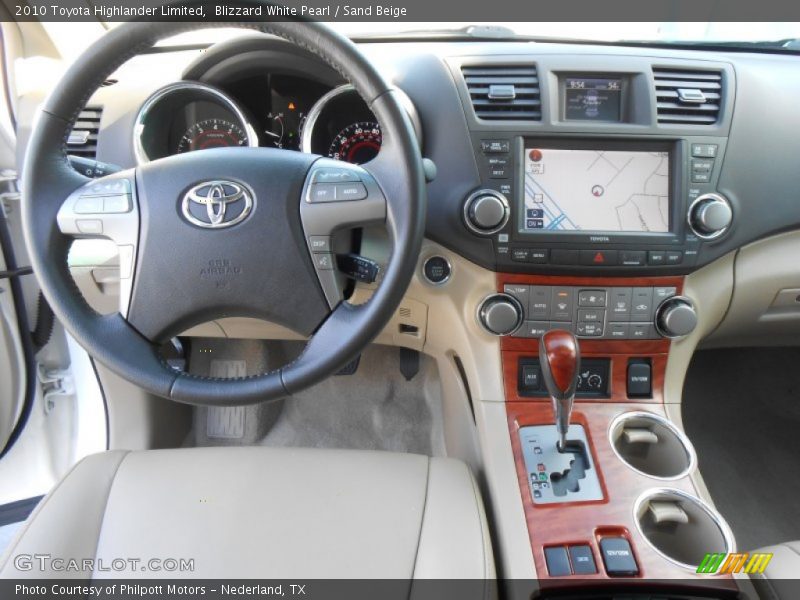 Blizzard White Pearl / Sand Beige 2010 Toyota Highlander Limited