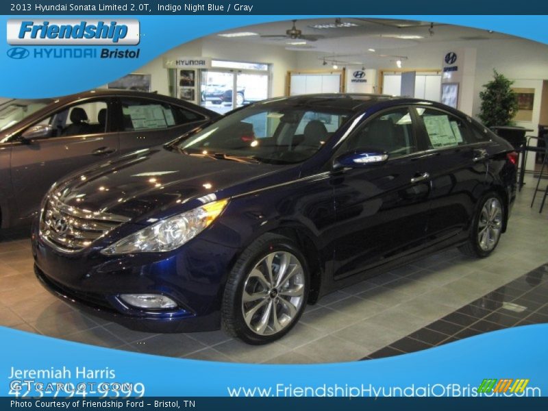 Indigo Night Blue / Gray 2013 Hyundai Sonata Limited 2.0T
