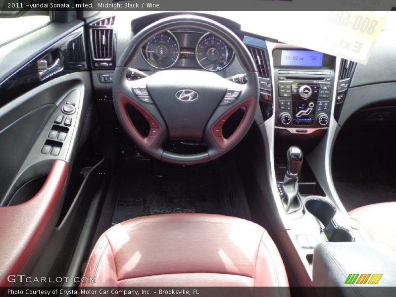 Midnight Black / Wine 2011 Hyundai Sonata Limited