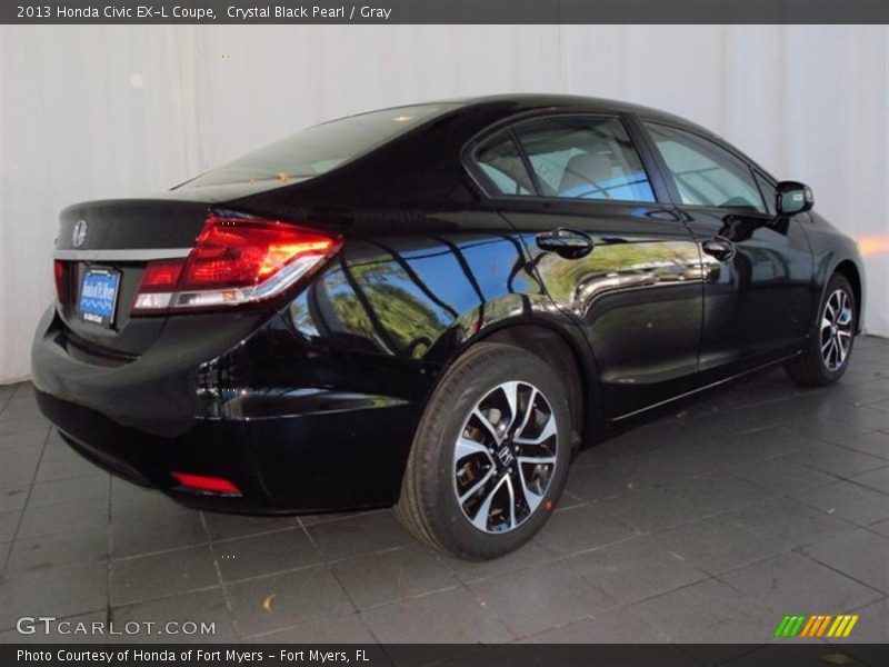 Crystal Black Pearl / Gray 2013 Honda Civic EX-L Coupe