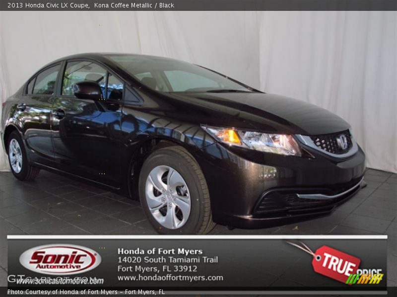 Kona Coffee Metallic / Black 2013 Honda Civic LX Coupe