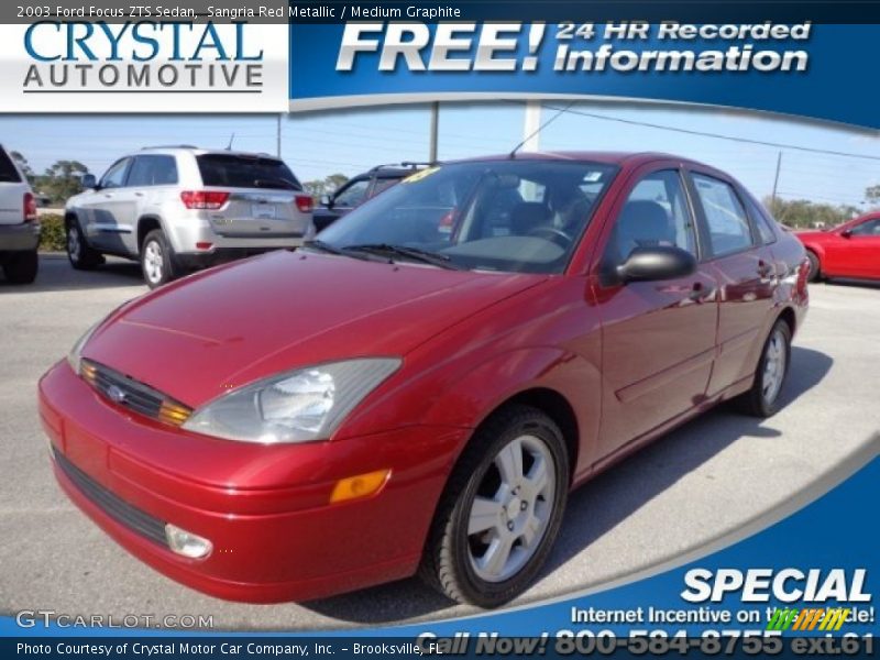 Sangria Red Metallic / Medium Graphite 2003 Ford Focus ZTS Sedan
