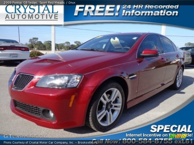 Sport Red Metallic / Onyx 2009 Pontiac G8 Sedan