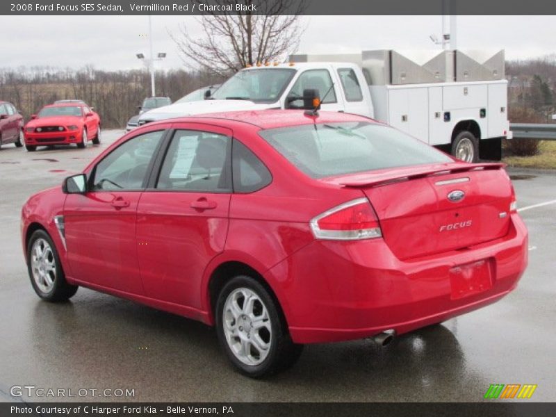 Vermillion Red / Charcoal Black 2008 Ford Focus SES Sedan