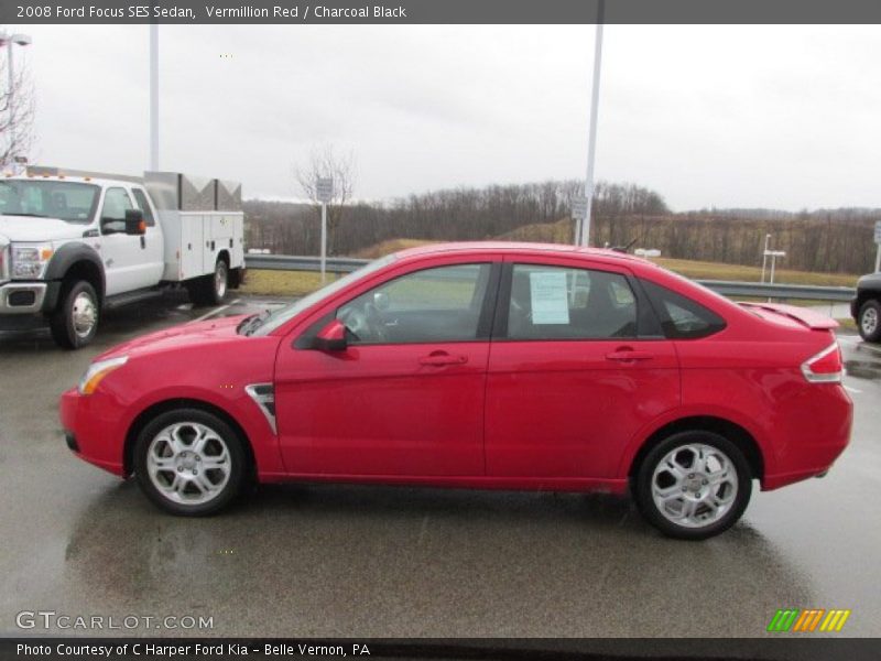 Vermillion Red / Charcoal Black 2008 Ford Focus SES Sedan