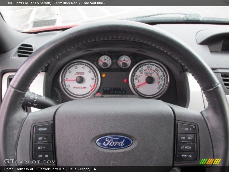Vermillion Red / Charcoal Black 2008 Ford Focus SES Sedan