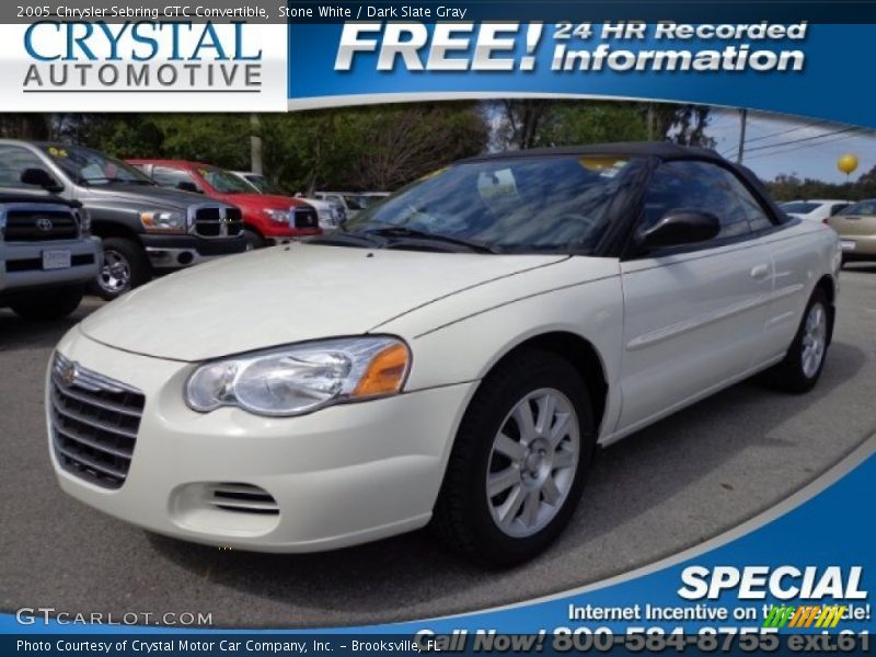 Stone White / Dark Slate Gray 2005 Chrysler Sebring GTC Convertible