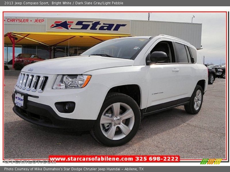 Bright White / Dark Slate Gray/Light Pebble 2013 Jeep Compass Sport