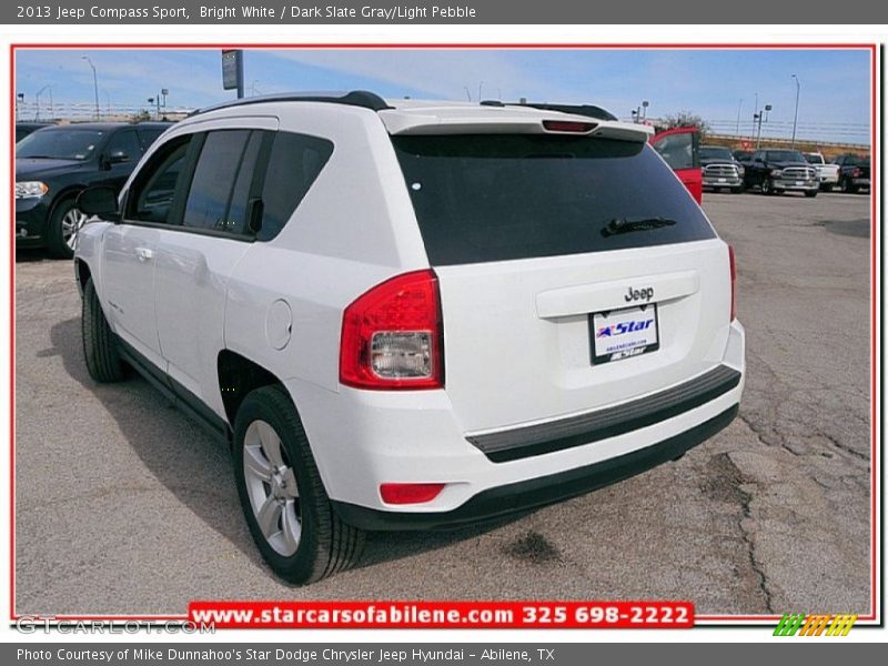 Bright White / Dark Slate Gray/Light Pebble 2013 Jeep Compass Sport