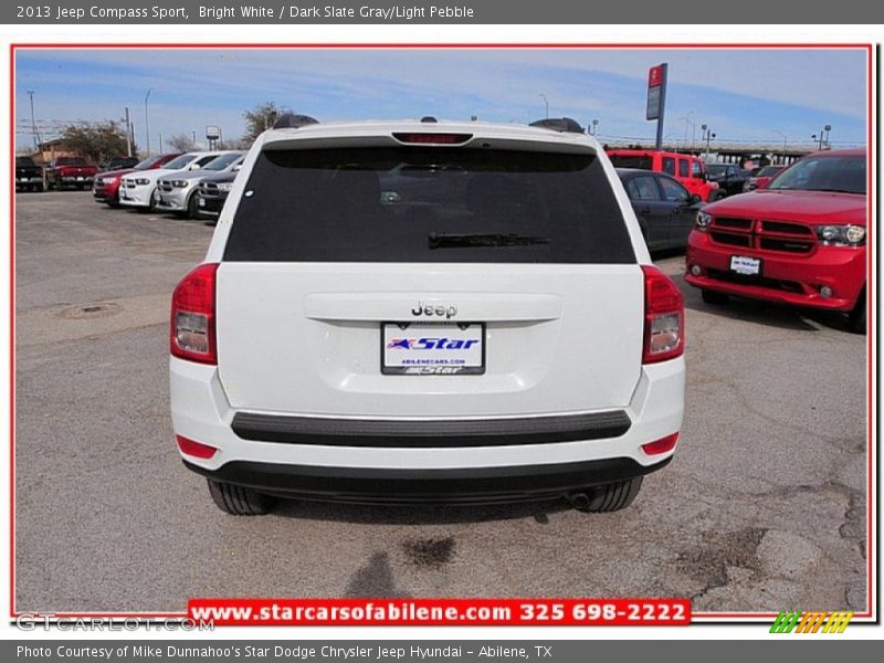 Bright White / Dark Slate Gray/Light Pebble 2013 Jeep Compass Sport