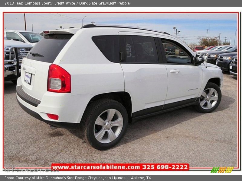 Bright White / Dark Slate Gray/Light Pebble 2013 Jeep Compass Sport